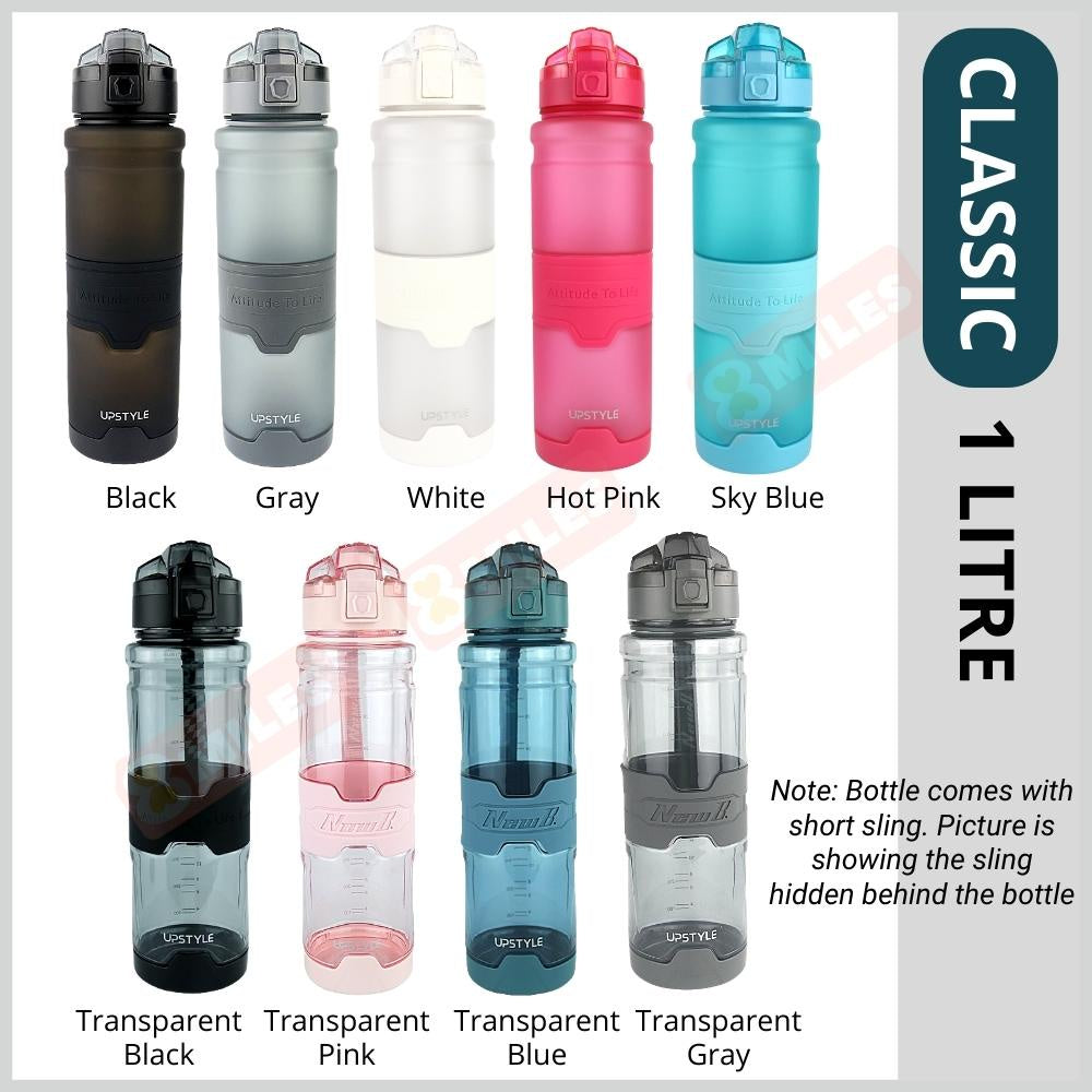 ✳️Free Sponge Brush✳️ CLASSIC Sports Water Bottle 380ml 500ml 700ml 1L 1.5L BPA-Free Tritan Plastic