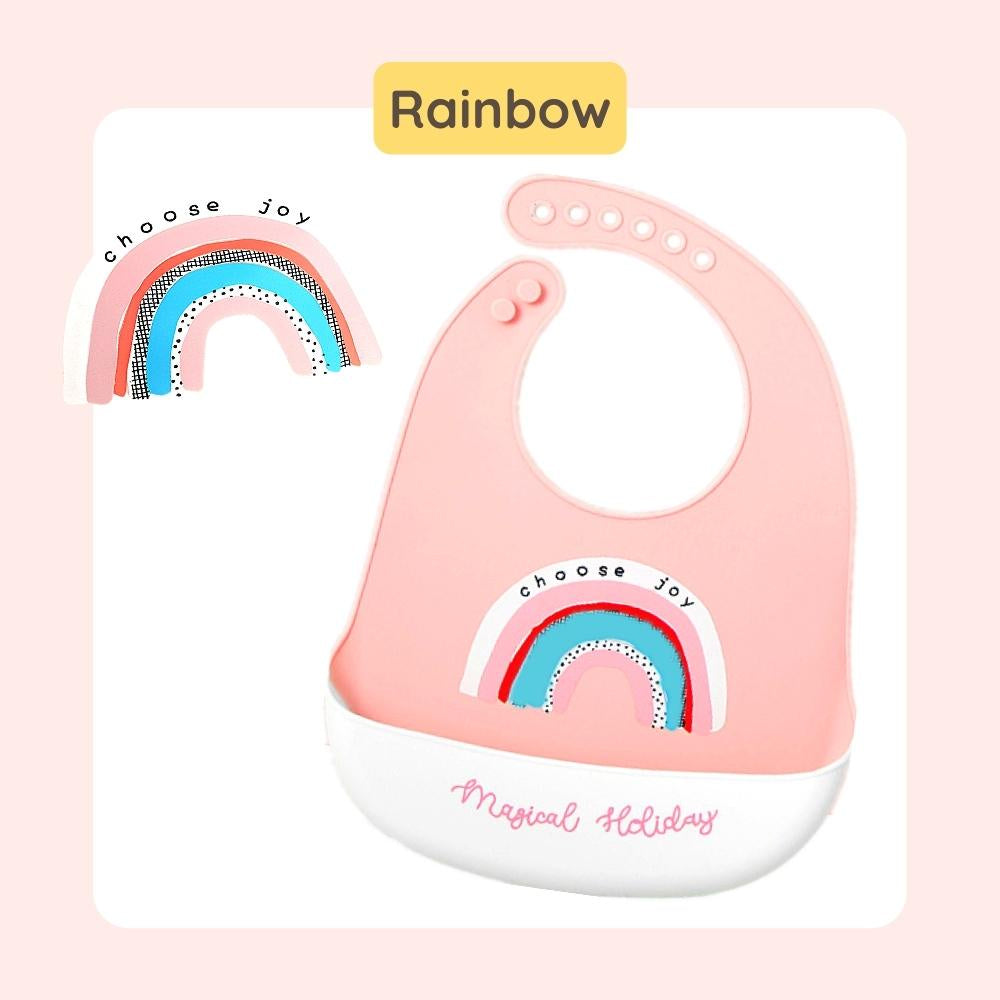 Silicone Bib for Baby Toddler 6mth to 4yo For Feeding Mealtime Eating Waterproof Adjustable Size Soft Flexible Washable