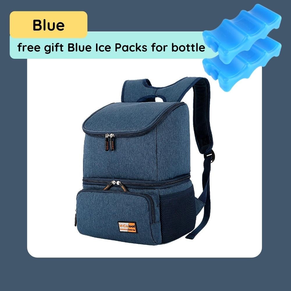 [Free 2x Ice Packs] V-Coool Insulated Cooler Bag Backpack Mummy Bag For Breastmilk Waterproof Large Capacity  Travel