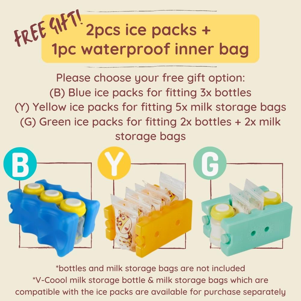 [Free 2x Ice Packs] V-Coool Insulated Cooler Bag For Breastmilk Backpack Breast Milk