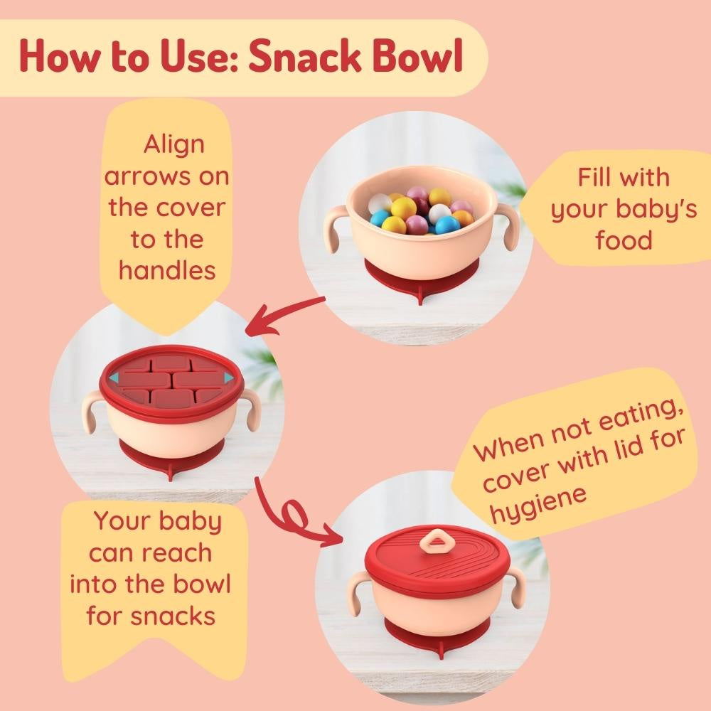 Baby Toddler Bowl Feeding Snack Soup With Suction Straw Multi Purpose Hogokids