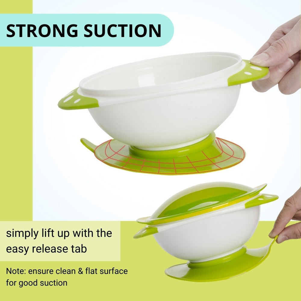 Suction Bowl With Lid Separable Bowl with Compartment Anti-slip Baby Toddler Kids Tableware Plastic BPA-Free