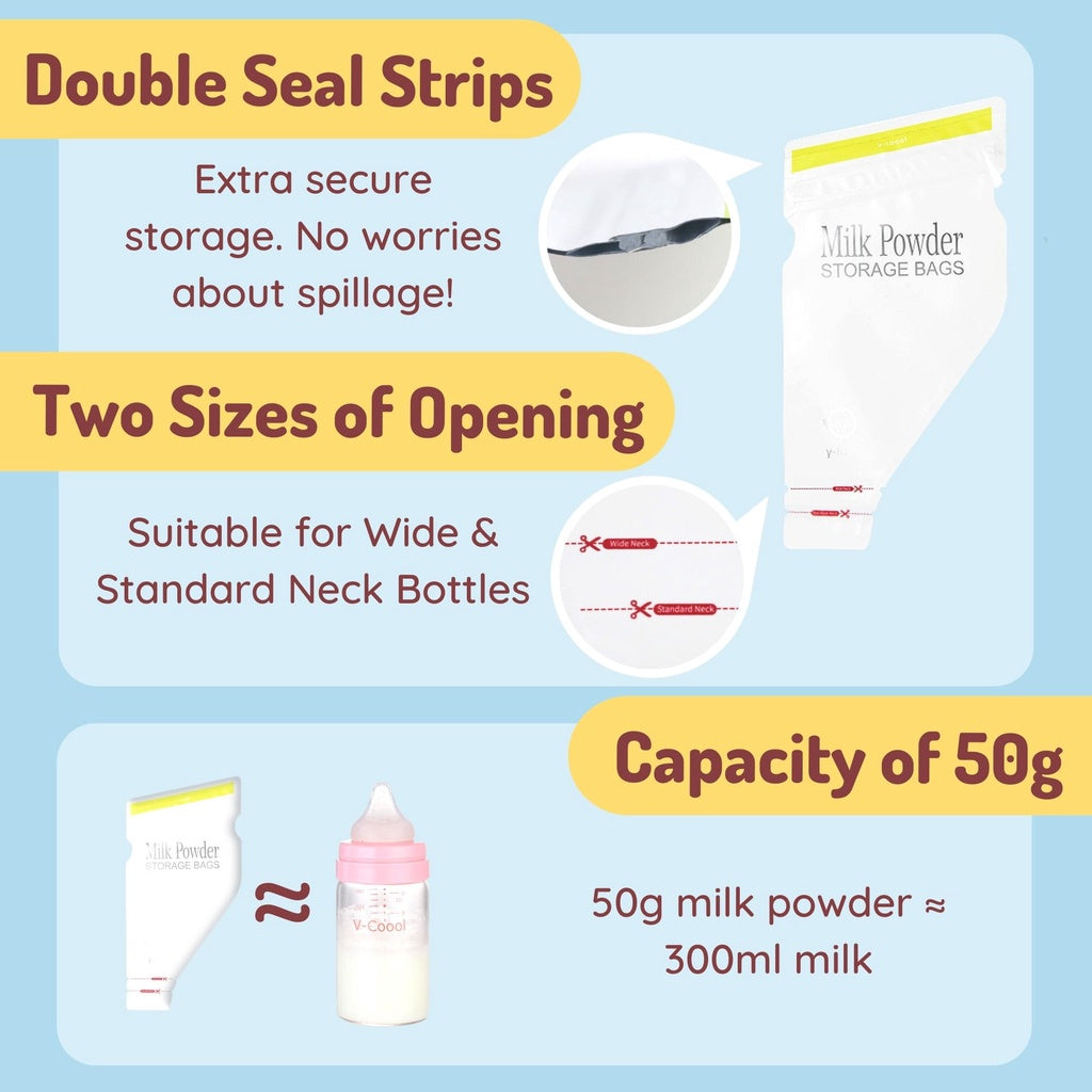 V-Coool Milk Powder Storage Bag 30pcs Disposable Baby Formula Bag Travel Portable