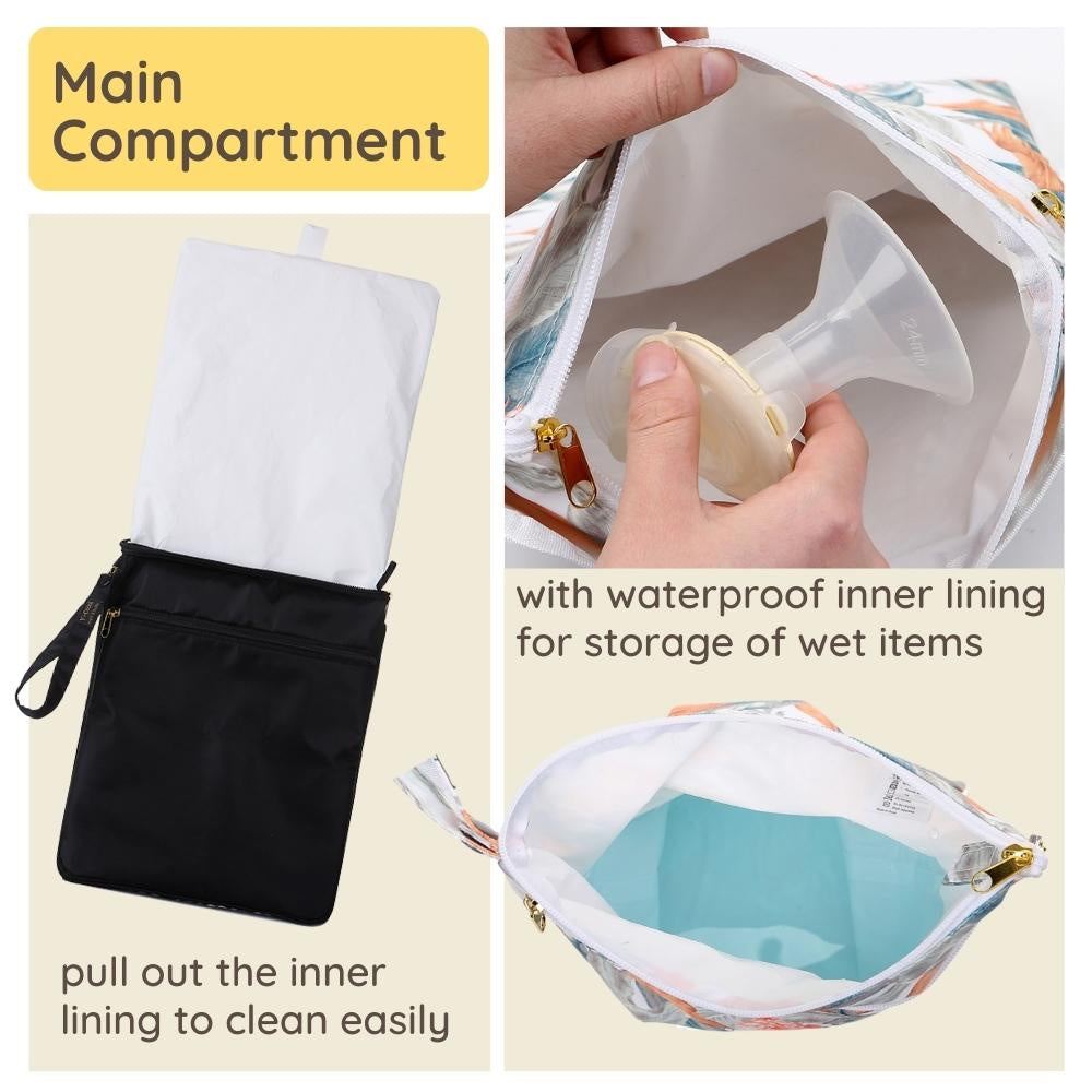 V-Coool Breast Pump Parts Waterproof Wet Dry Bag Diaper Laundry Bag Breast Pump Accessories Breastfeeding Baby Travel