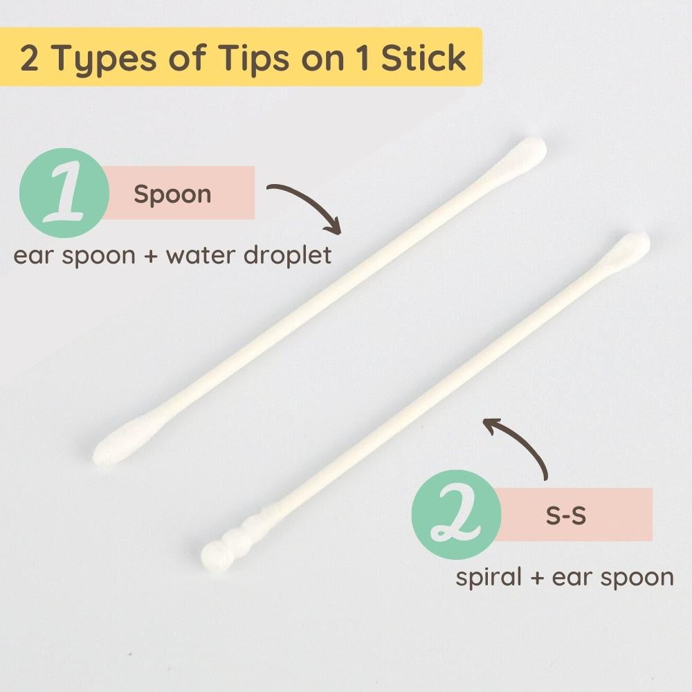 2 types of cotton swab tips