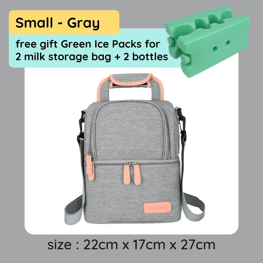 [Free 2x Ice Packs] V-Coool Insulated Cooler Bag For Breastmilk Baby Food Waterproof Backpack Breast milk Breastfeeding