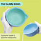 Hogokids Baby Feeding Bowl Set With Lid Spoon Stackable Grinding Bowl Toddler Kids Tableware BPA-Free Plastic