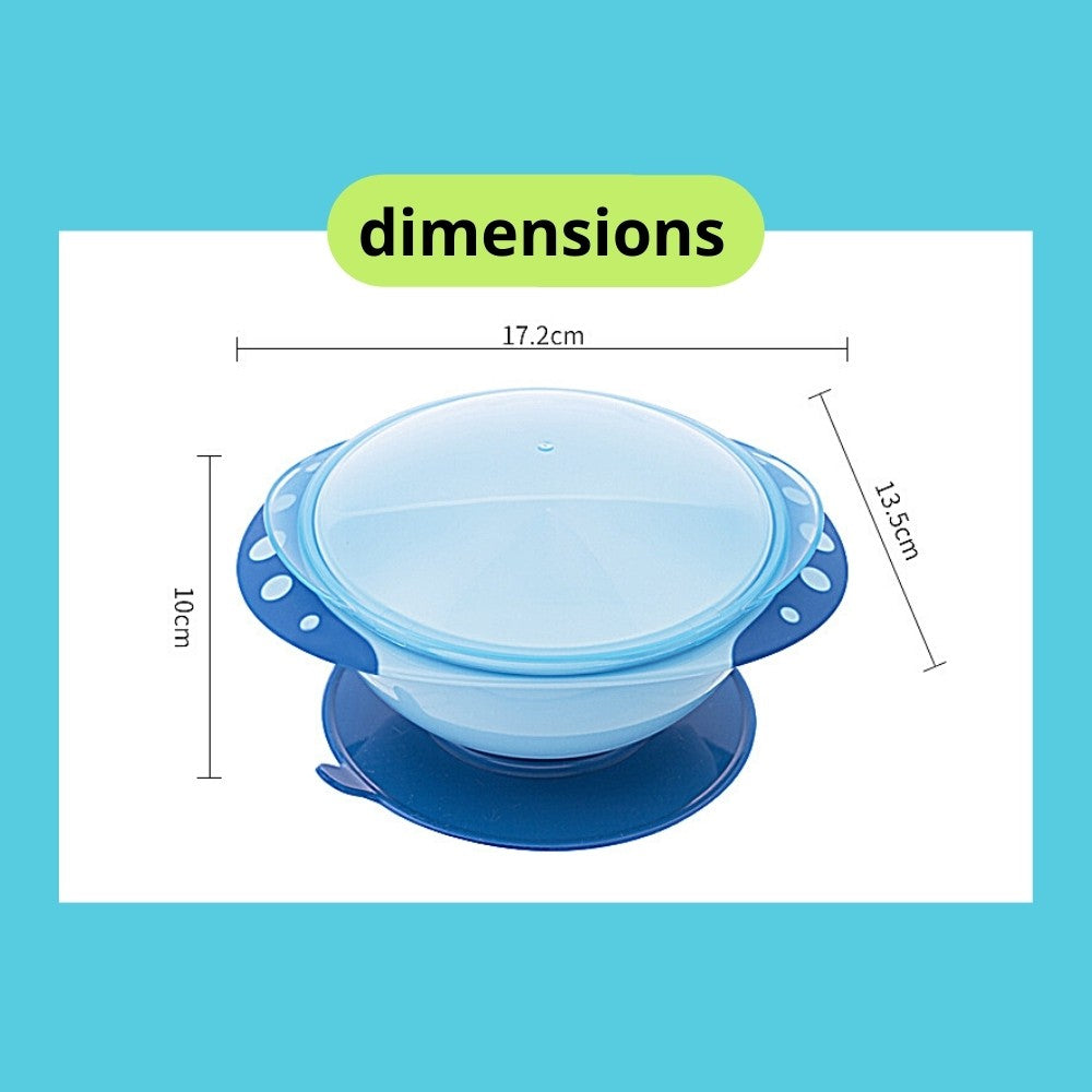 Suction Bowl With Lid Separable Bowl with Compartment Anti-slip Baby Toddler Kids Tableware Plastic BPA-Free
