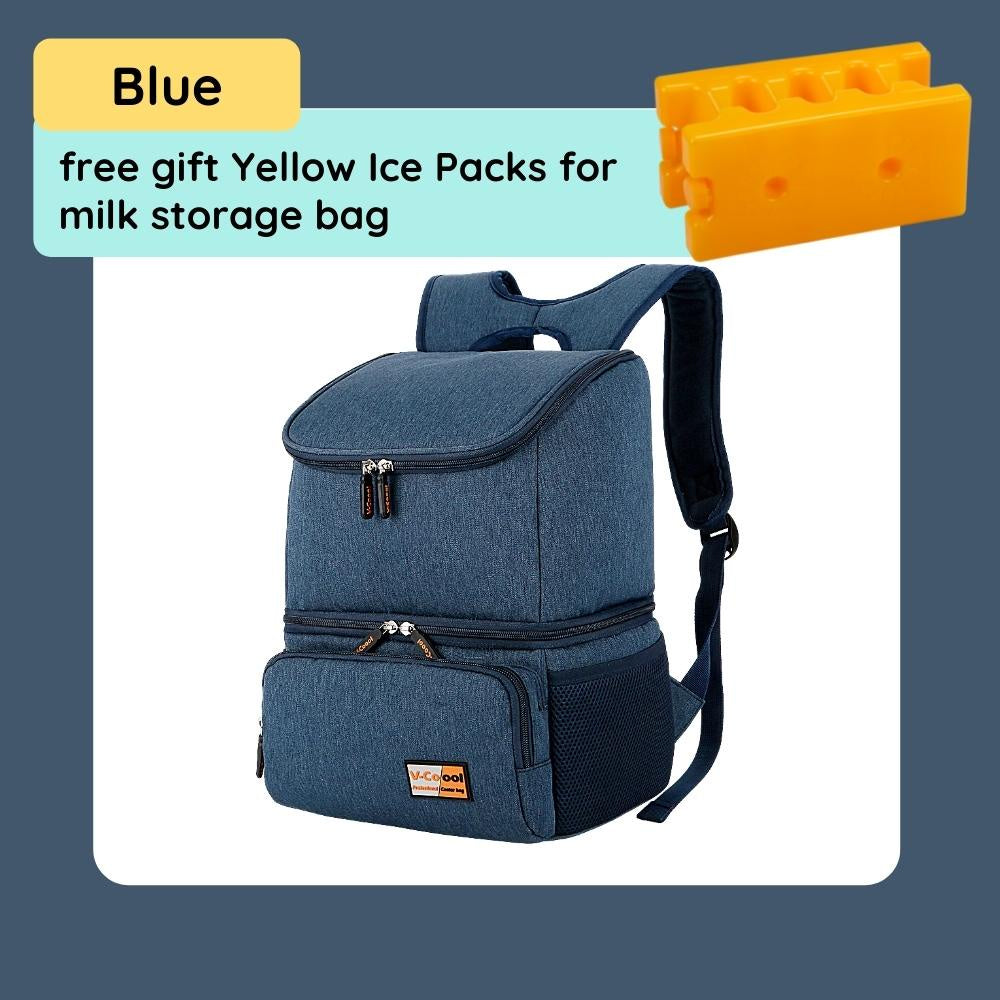 [Free 2x Ice Packs] V-Coool Insulated Cooler Bag Backpack Mummy Bag For Breastmilk Waterproof Large Capacity  Travel