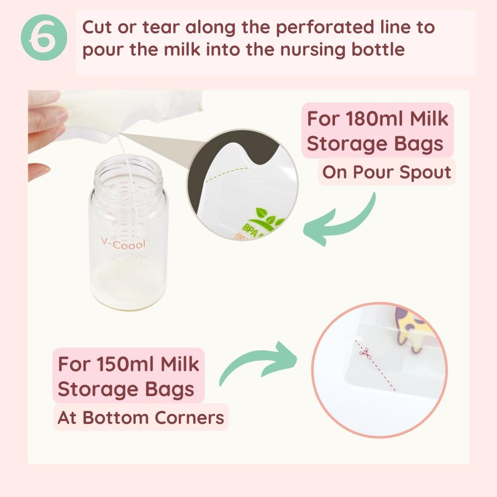 V-Coool Breast Milk Storage Bag 180ml 150ml Disposable