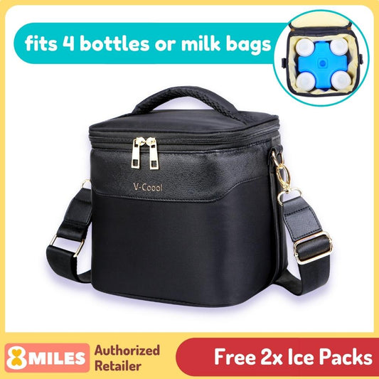 [Free 2x Ice Packs] V-Coool Breastmilk Insulated Cooler Bag For Bottle Breast Milk Storage Bag Travel Work Breastfeeding