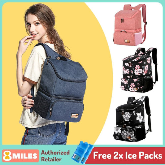 [Free 2x Ice Packs] V-Coool Insulated Cooler Bag Backpack Mummy Bag For Breastmilk Waterproof Large Capacity  Travel