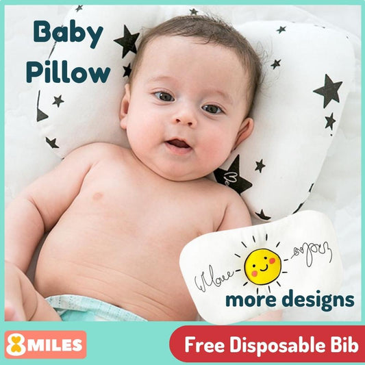 Baby Pillow With Contour Cotton Prevent Flat Head For Newborn by 8miles
