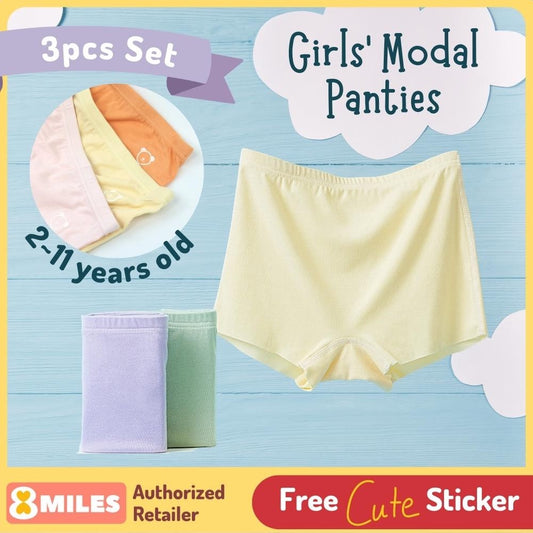 [3pcs box set] Girls Modal Panties Underwear Elementary Primary School Kids Toddler Children Shorts Niduo Bear