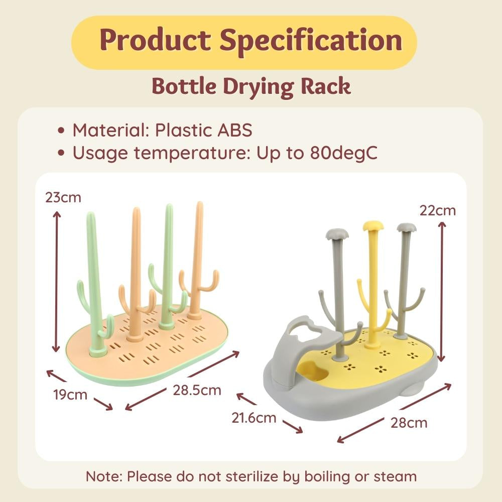[Free Straw Brush] Baby Bottle Drying Rack Combo With Brush Set Kid Milk Bottle Storage