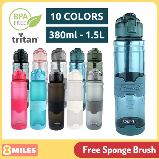 ✳️Free Sponge Brush✳️ CLASSIC Sports Water Bottle 380ml 500ml 700ml 1L 1.5L BPA-Free Tritan Plastic Upstyle