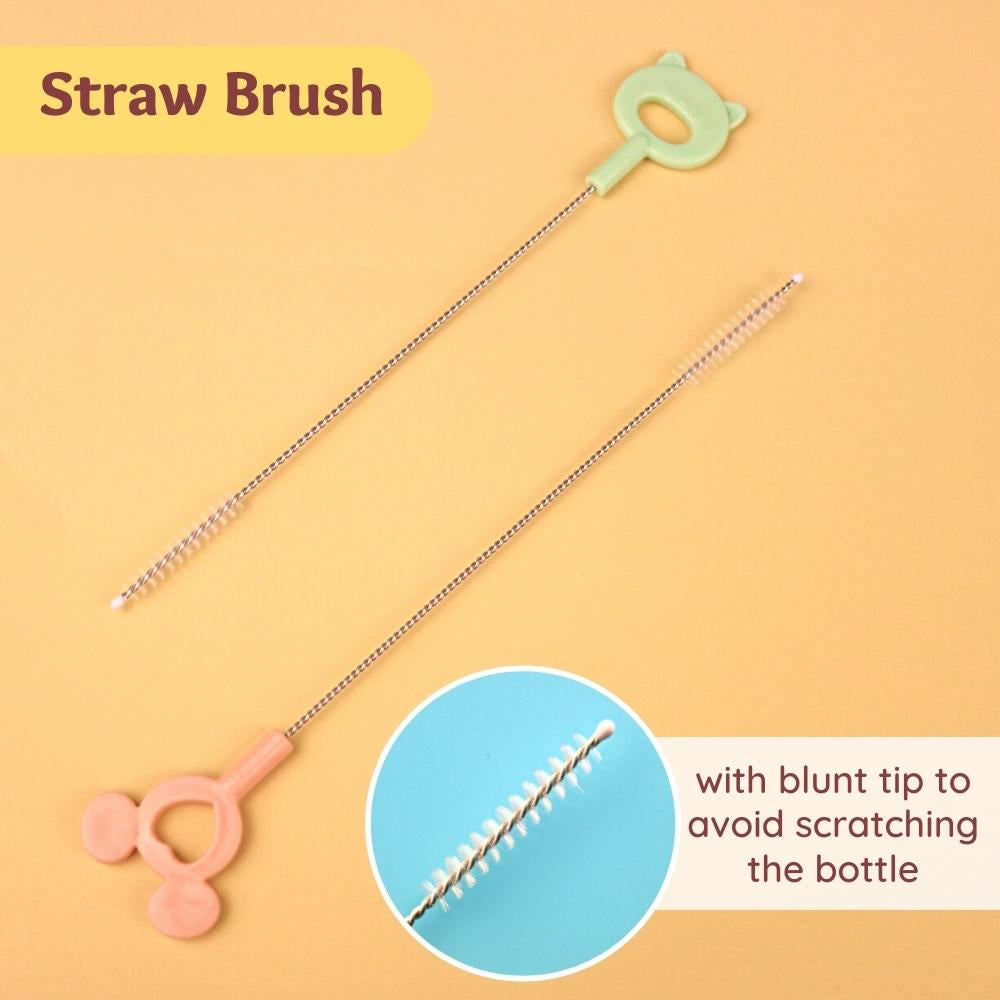 3pcs Set Baby Silicone Bottle/Nipple/Straw Brush