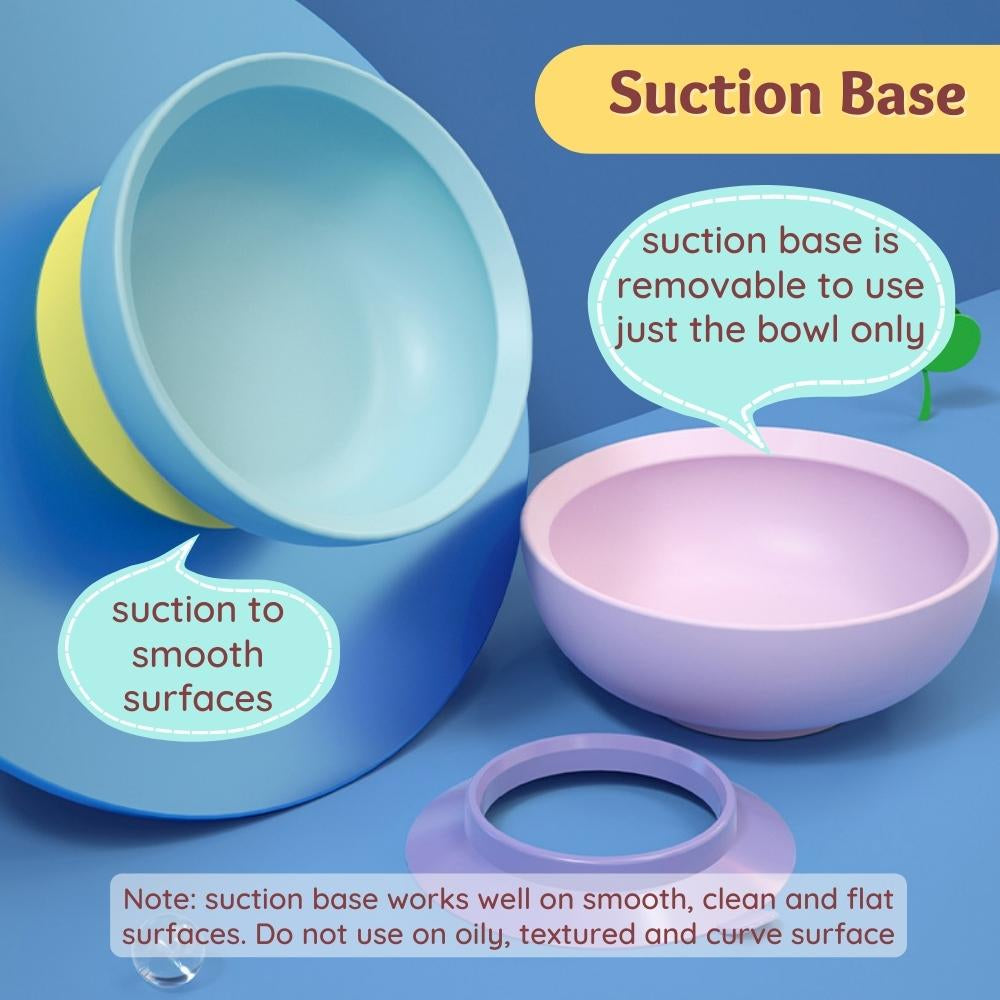 Baby Toddler Suction Bowl Easy Scoop Self Feeding Microwaveable Plastic BPA-Free