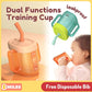 Baby Toddler Training Cup Leakproof Straw Slanted Lid Ergonomic Drinking Brush Teeth Rinsing Mug