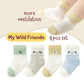 [3 or 4 pairs box set] Baby Socks Newborn to 6mth Girls Boys Infant Cotton Breathable Thin Summer Quarter Crew Socks